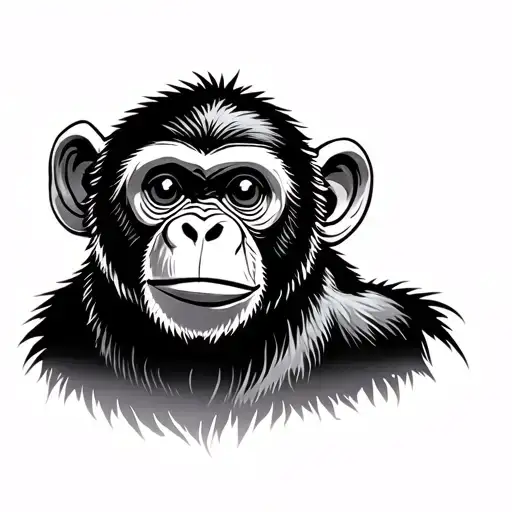 cute monkey tattoo design idea