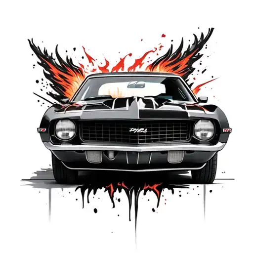 small 1969 camaro car tattoo design idea