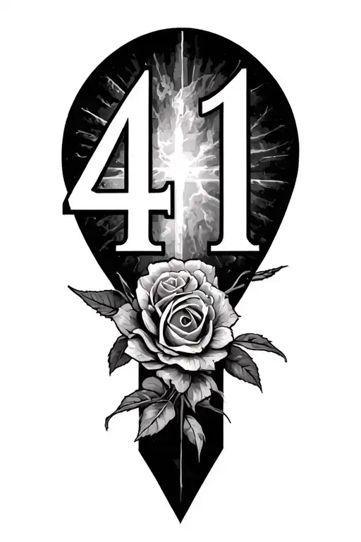 the number 41 with a biblical background tattoo design idea