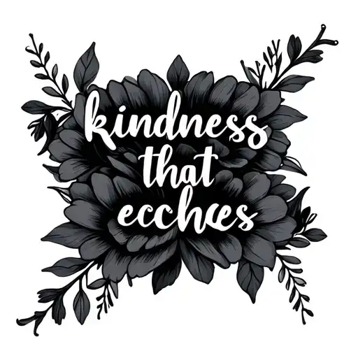 "kindness that echoes" flowers intertwined tattoo design idea