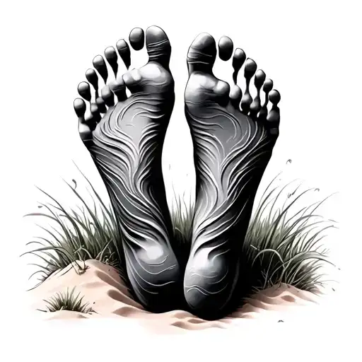 one set of footprints in the sand becuse god is carrying you.  tattoo design idea