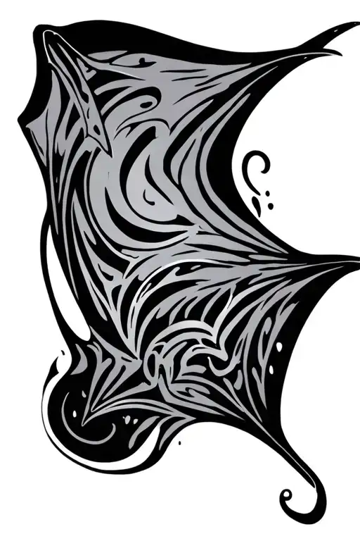 manta ray tribal inspired design featuring a name tattoo tattoo design idea