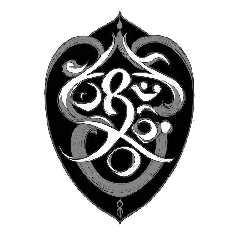 Sanskrit script text tattoo design idea