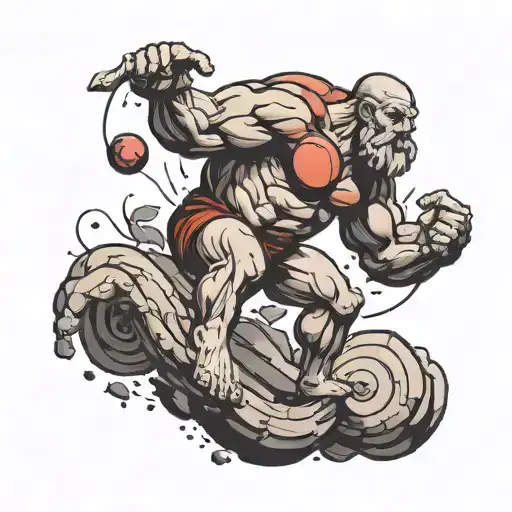 Sisyphus happy tattoo design idea
