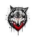 wolf ripped skin exposing heart tattoo design idea