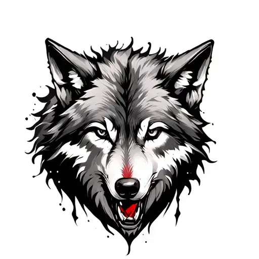 wolf ripped skin exposing heart tattoo design idea