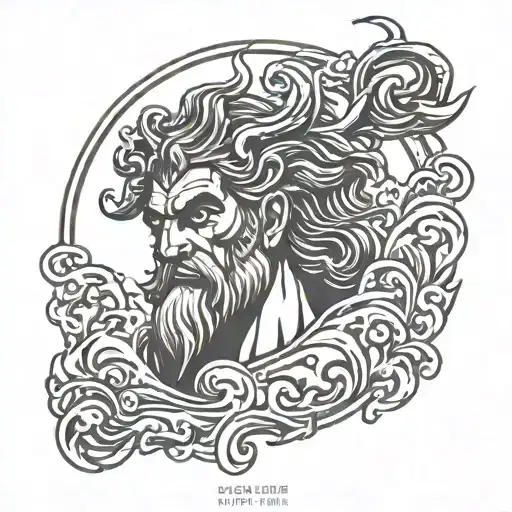 Poseidon tattoo stencil tattoo design idea