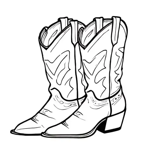 cowboy boots tattoo design idea