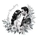 Wedding Anniversary tattoo design idea