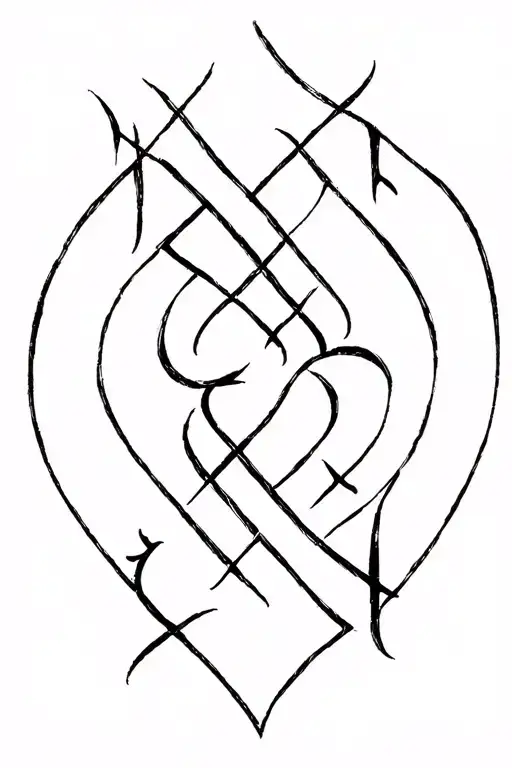 Nordic runes engraved tattoo design idea