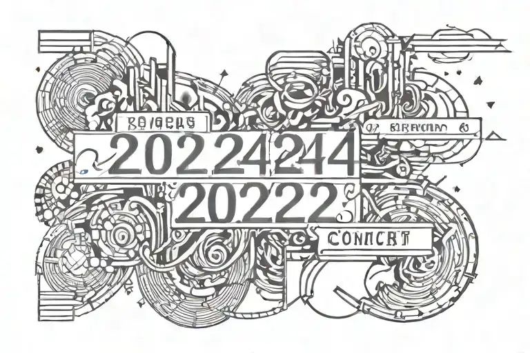 2024 concert tickets tattoo design idea