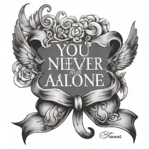 you never walk alone quotes in a bow with the names tony theres and erica under tattoo design idea