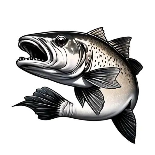 Trout tattoo design idea