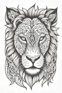 mandala lion face tattoo design idea