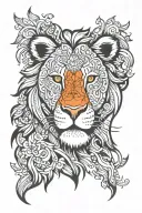 mandala lion face tattoo design idea