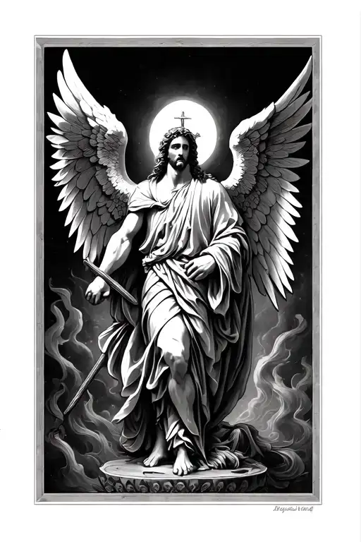 st michael the archangel tattoo design idea