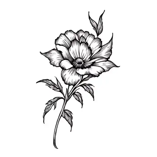 Neo trad flower dark tattoo design idea