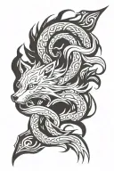nine tailed fox tattoo design idea