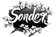 "SONDER" cherry blossom branch tattoo design idea