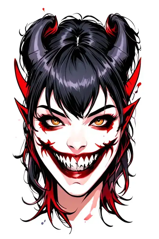 evil smile tattoo design idea