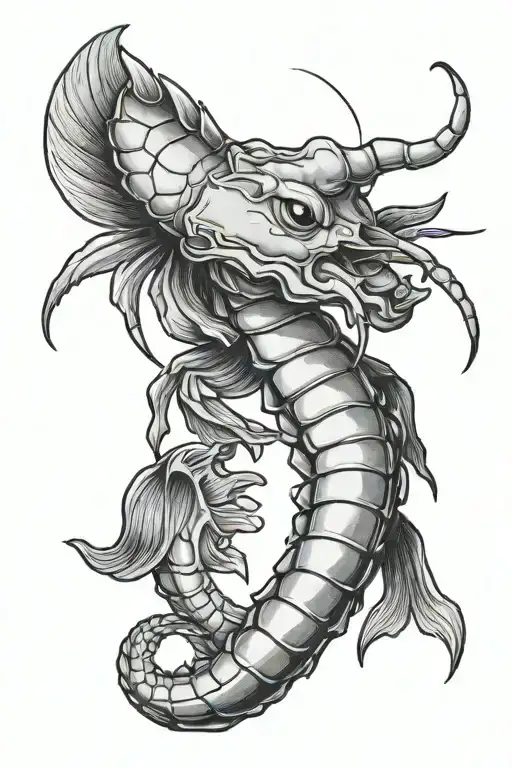 shrimp wearing a rash guard tattoo design idea