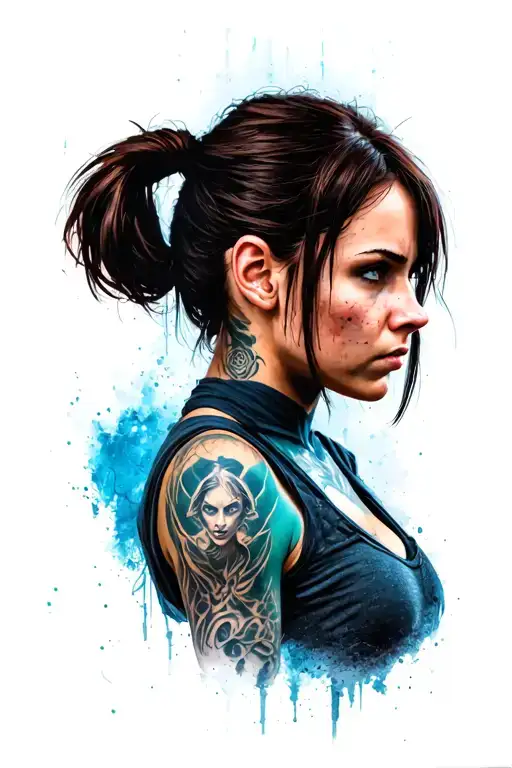 Jill Valentine from Resident Evil, Alloy from Horizen, Ellie from Last of us tattoo design idea
