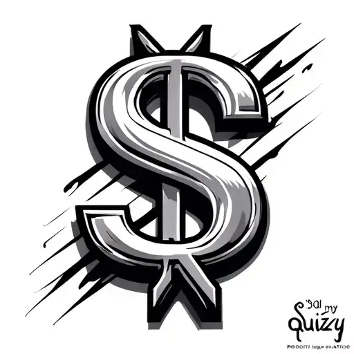 A "$" symbol that connects with a "Q" in a cool way for my rap name "$quizzy" tattoo design idea