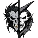 good vs evil tattoo design idea