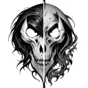 good vs evil tattoo design idea