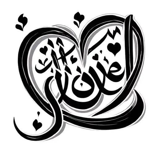 love in Arabic calligraphy tattoo design idea