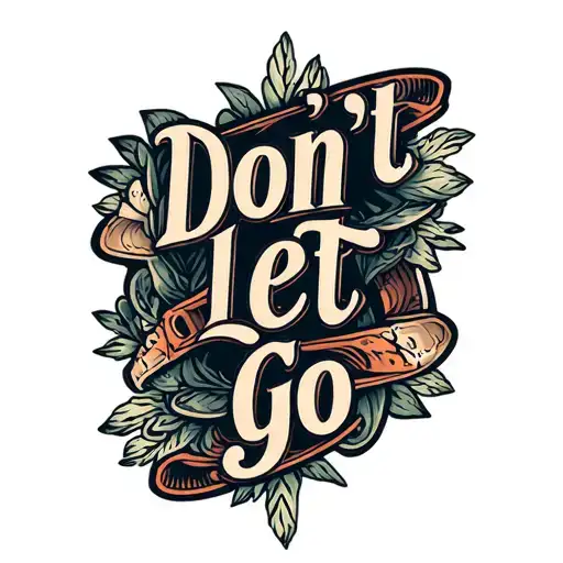 text "Don't let go" tattoo design idea