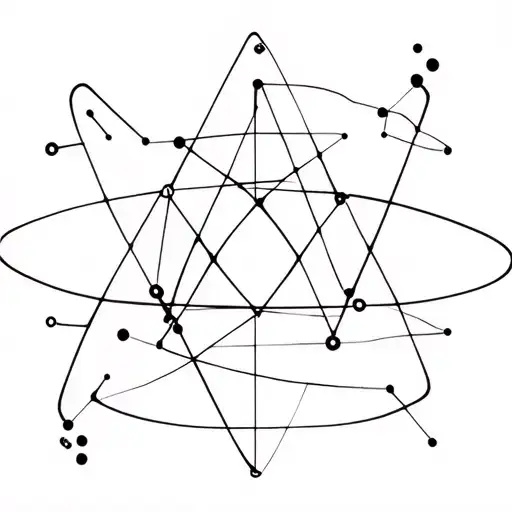 quantum, black lines, simple cybersiglism design tattoo design idea