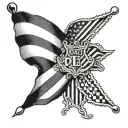 Police flag intertwined tattoo design idea