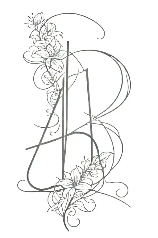 name Jhezell in discrete with numbers 224 incorporated tattoo design idea