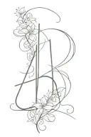 name Jhezell in discrete with numbers 224 incorporated tattoo design idea