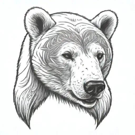 polar bear wearing tattoo design idea