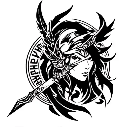 akali league of legends never die tattoo design idea