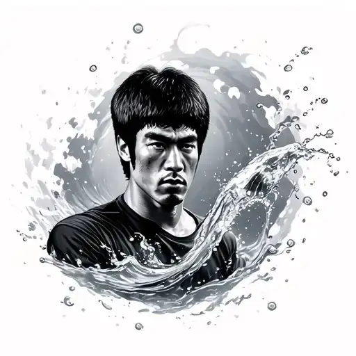 be water my friend bruce lee tattoo design idea