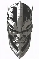 yoshimitsu tekken with sword, helmet only tattoo design idea