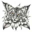 W/tiger lilly flower/football/wife and 3 kids represented by sparrows tattoo design idea