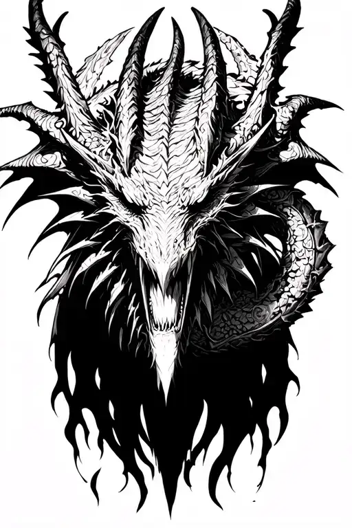 bahamut final fantasy tattoo design idea