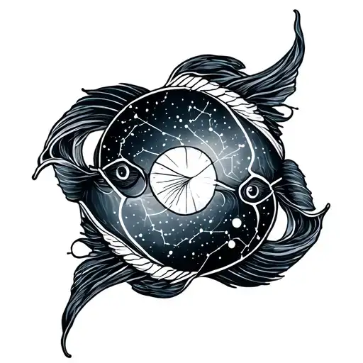 Pisces constellation tattoo design idea