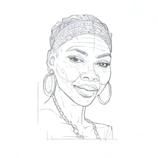 an african american woman tattoo design idea