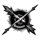 one arrow using breaking benjamin logo tattoo design idea