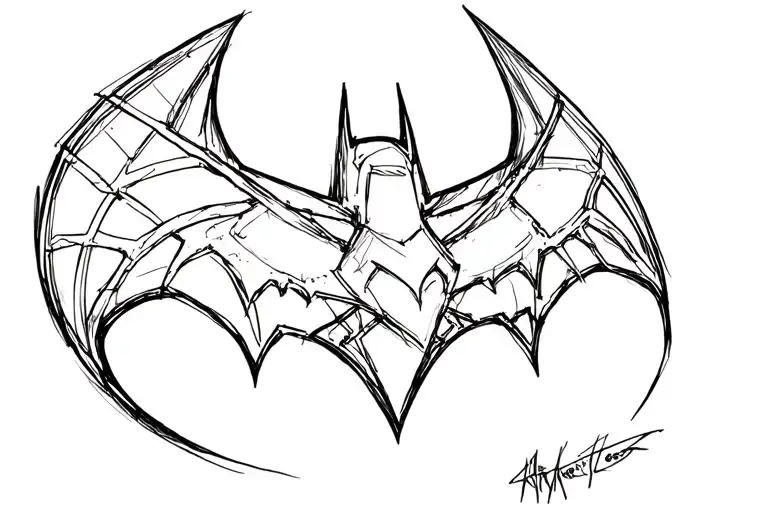 batman symbols rip skin tattoo design idea