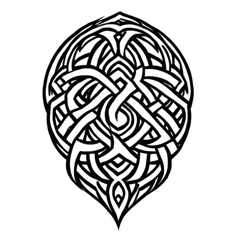 Dwarven knot, circle, tree tattoo design idea