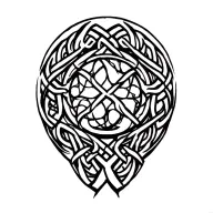 Dwarven knot, circle, tree tattoo design idea
