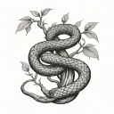 snake wrapped around willow tree  tattoo design idea