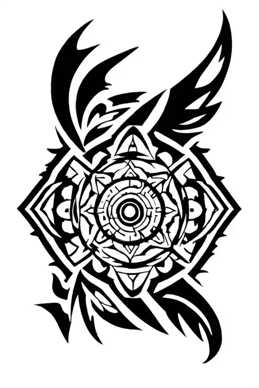 aztec calendar tattoo design idea