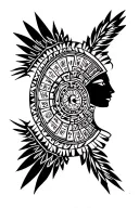 aztec calendar tattoo design idea